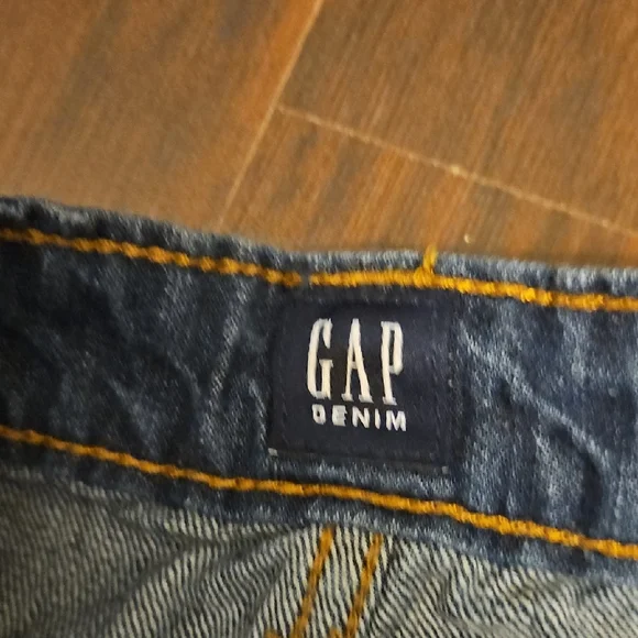 GAP Dark Blue Denim Pencil Skirt with Front Buttons - Picture 2 of 5